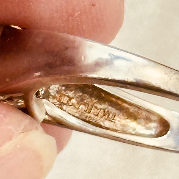 925 Sterling Silver Faceted Oval Rose Quartz Ring Wide Band Vintage - Picture 11 of 14